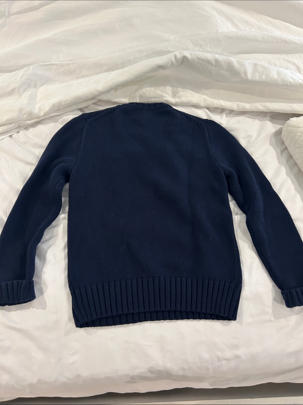 Polo by Ralph Lauren Navy Crewneck Sweater with Flag boys size L 14-16 - Picture 3 of 3